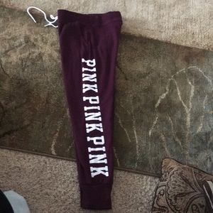 Burgundy joggers size small PINK